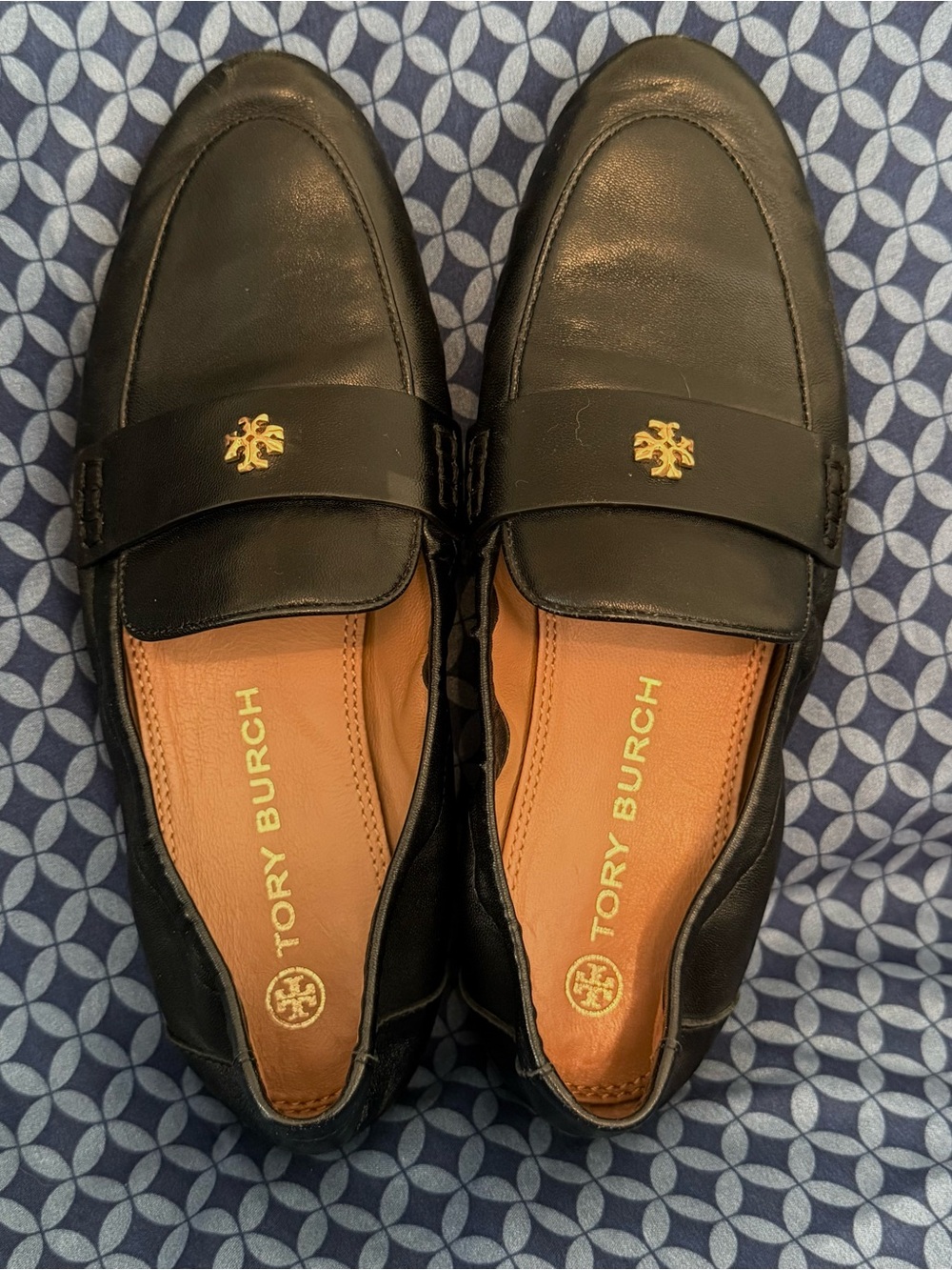 Tory Burch Black Leather Ballet Loafers. Size 5M. Very good condition